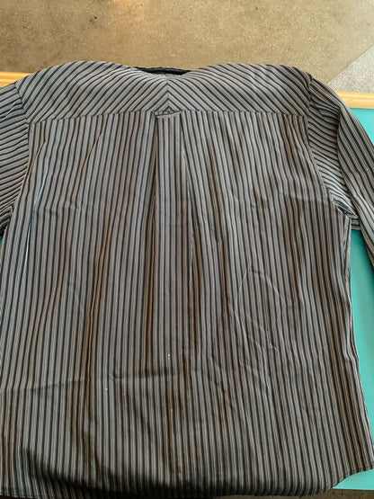 Bugatchi Uomo Black and White Striped Button Down