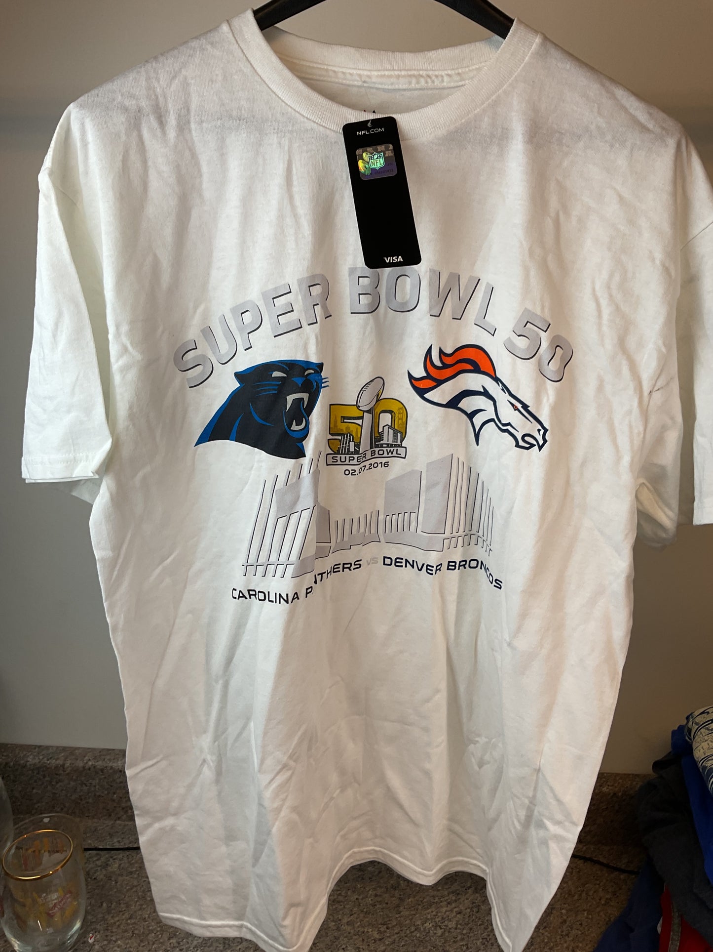 Super Bowl 50 White T-shirt L