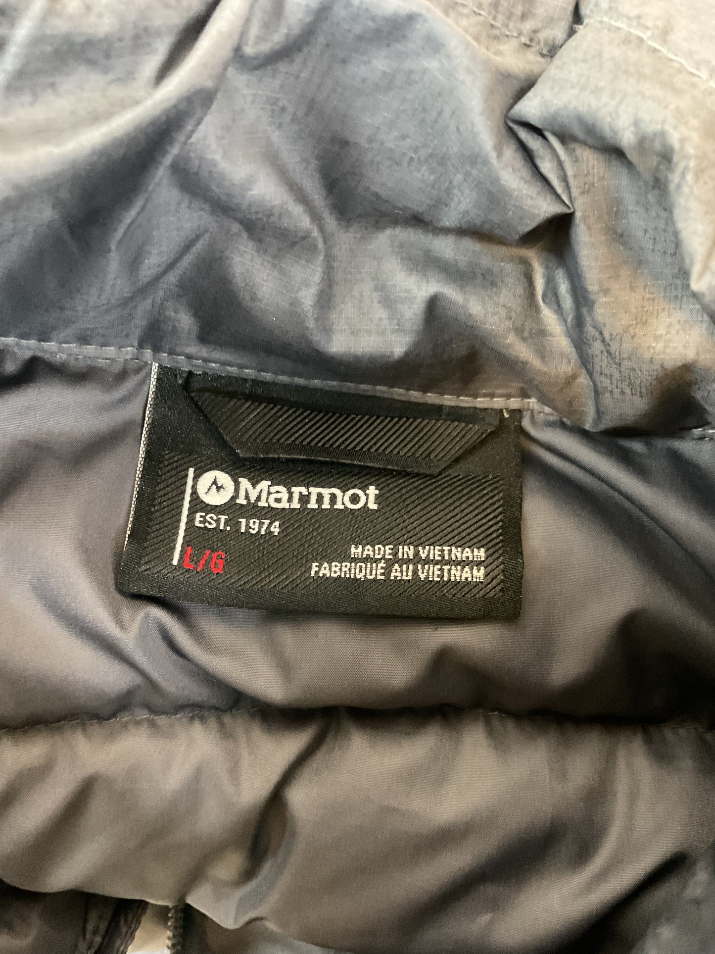 Marmot Light Grey Puffy Vest Large