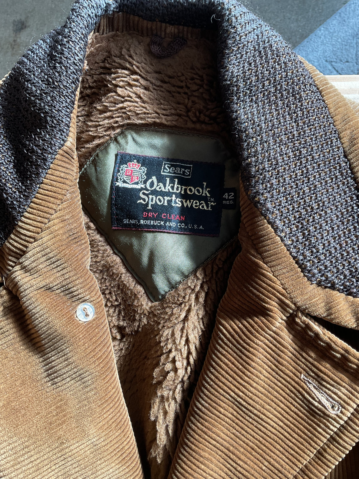 Vintage Brown Corduroy Oakbrook Sportswear Jacket