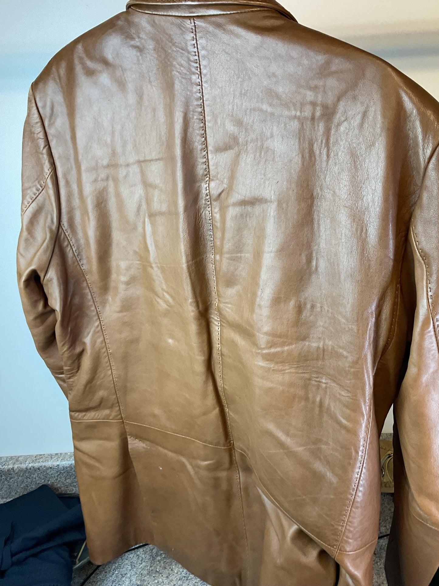 Mens Large Banana Republic Leather Brown Jacket