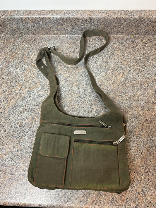 Baggallini Army Green Nylon Hobo Crossbody Shoulder Bag