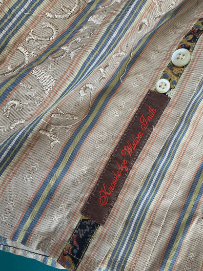 Fun Robert Graham Embroidered Tan Button Up