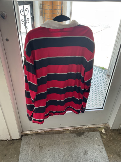 Vintage Lands’ End Striped Long sleeve Polo XL