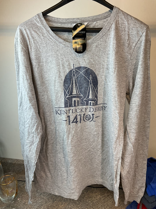 Kentucky Derby 141 Officially Licensed Grey Long Sleeve Shirt XL