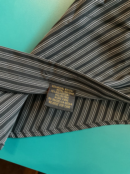 Bugatchi Uomo Black and White Striped Button Down