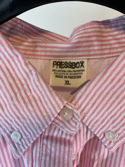 Vintage Pink Pinstripe Louisville Cardinals Button Up XL