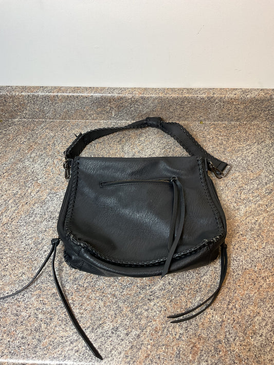 Antik Kraft Black Leather Crossbody Bag